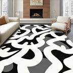 Bold Abstract Swirl Pattern Rug
