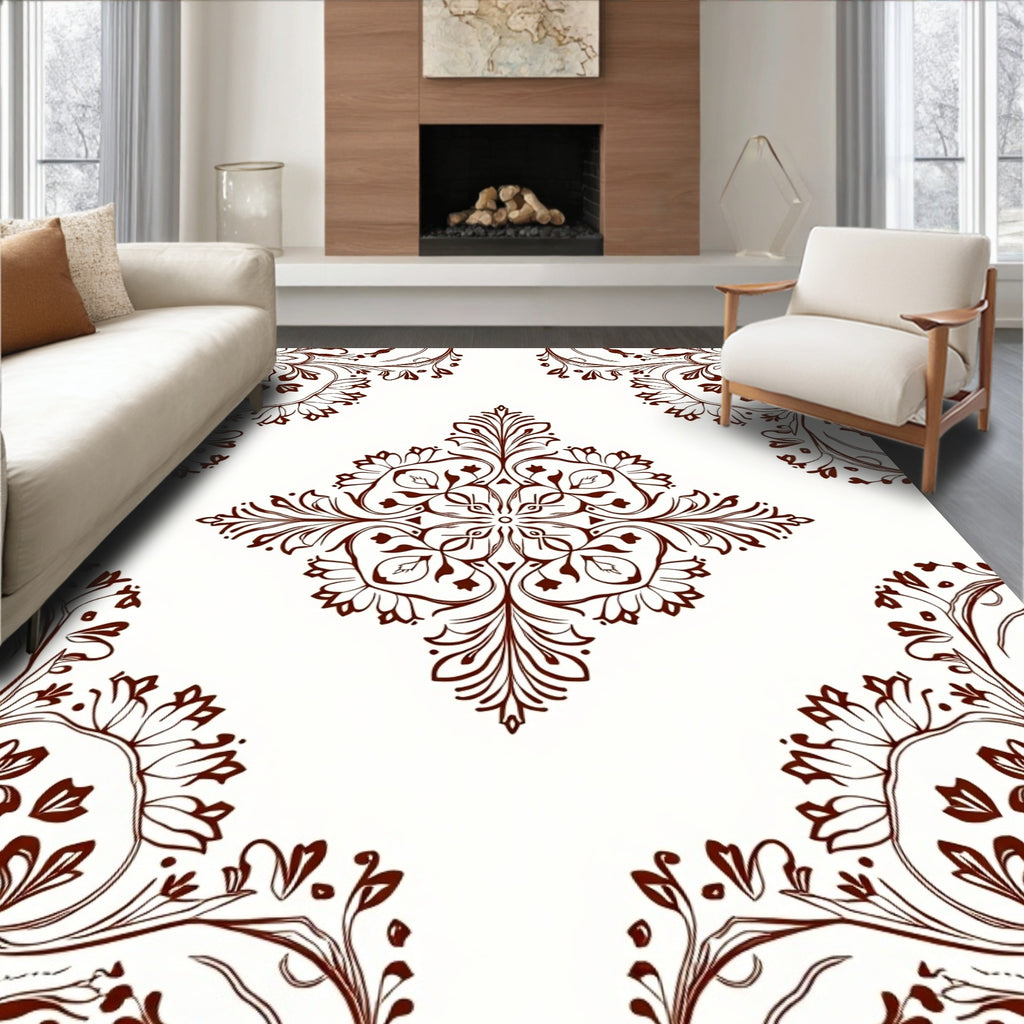 Intricate Floral Medallion Design Rug