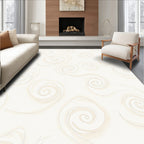 Cream Swirl Abstract Pattern Rug