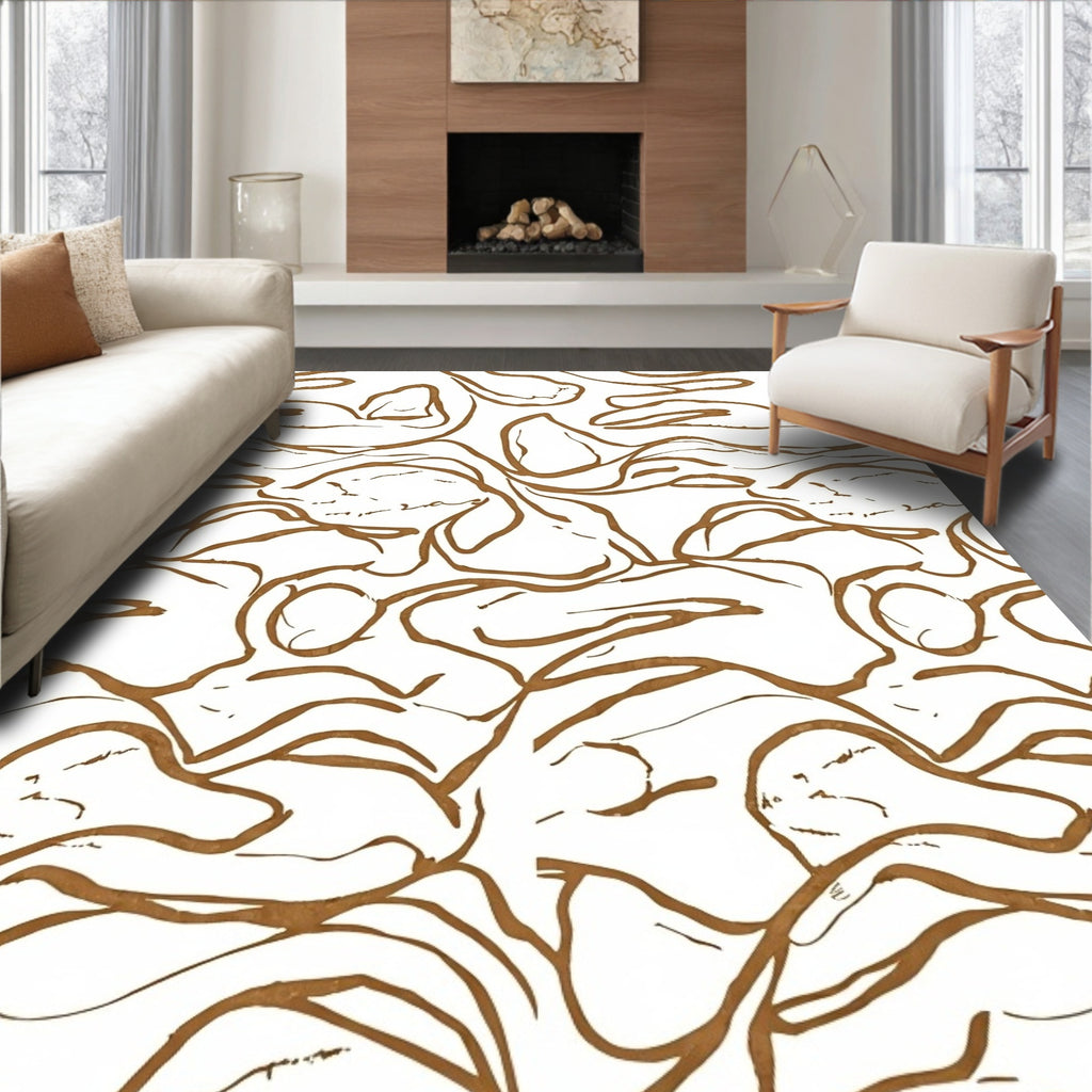 Abstract Organic Line Pattern Rug