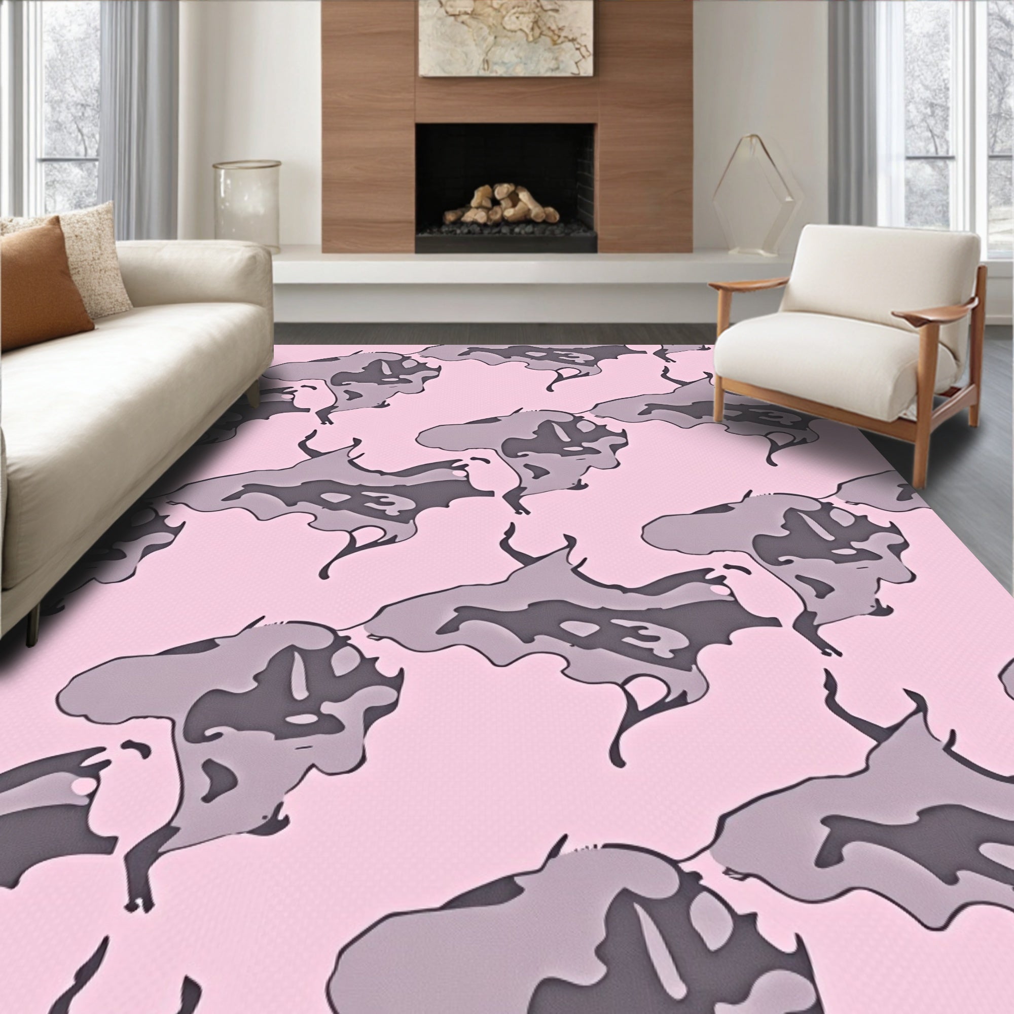 Abstract Butterfly Wing Pattern Rug