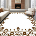Ornate Floral Border Pattern Rug