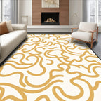 Abstract Golden Swirls Pattern Rug