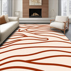 Abstract Wavy Terracotta Design Rug