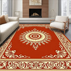 Radiant Sunburst With Ornate Border Rug