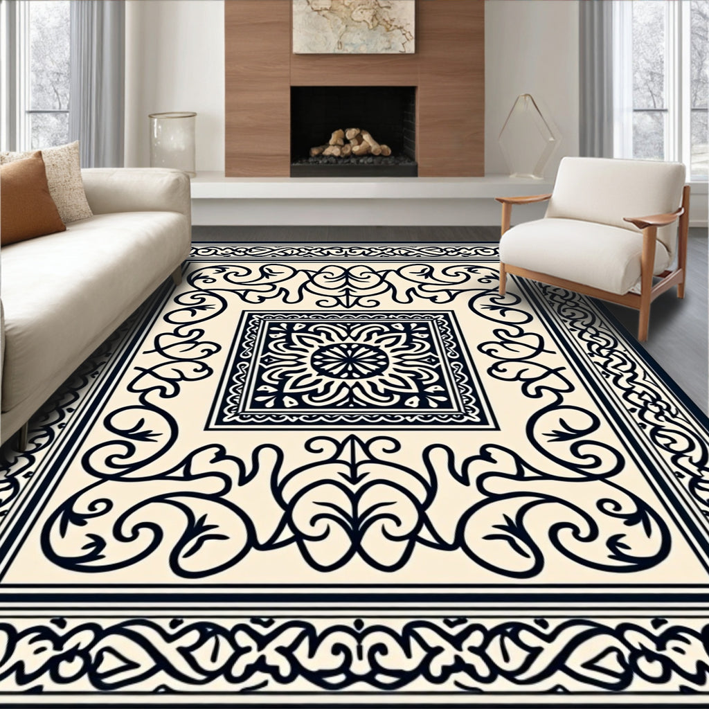 Classic Black and White Mandalas Rug