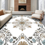 Foliate Mandala Inspired Textile Design Rug