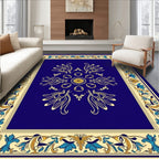 Ornate Floral Medallion Border Rug