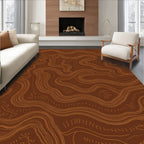 Abstract Earthy Swirl Pattern Rug