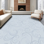 Delicate Blue Swirl Pattern Rug