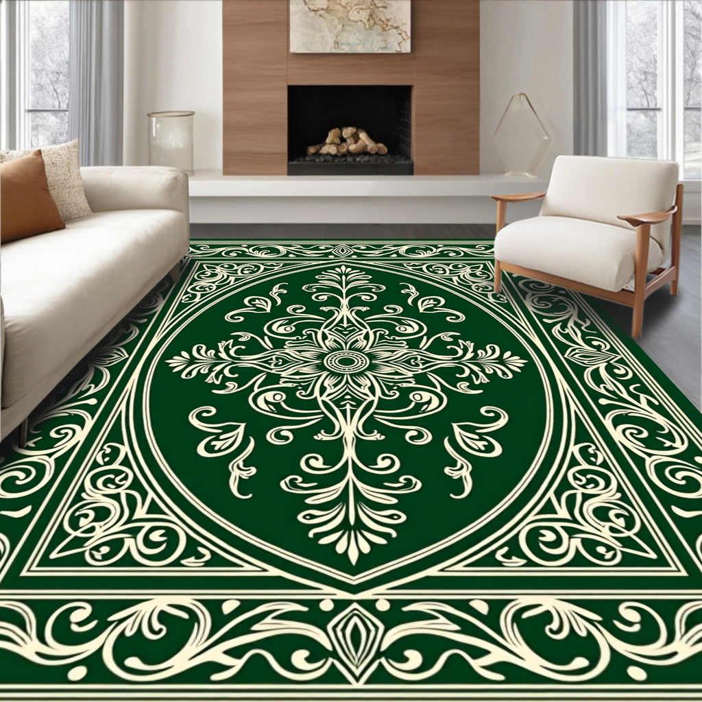 Ornate Floral And Scroll Work Design Rug