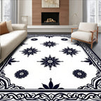 Vintage Floral Border Medallion Design Rug