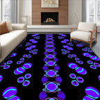 Groovy Purple Blue Orb Pattern Rug