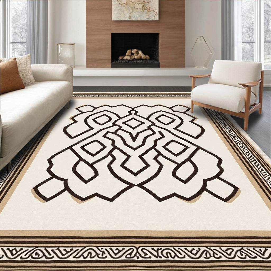 Abstract Interlocking Bold Lines Rug