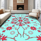 Floral Vines Red Pattern Rug