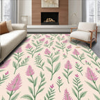 Pink Meadow Floral Pattern Rug