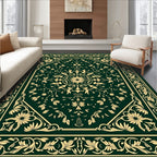 Ornate Floral Scroll Patterned Rug