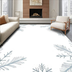 Cool Blue Snowflake Cluster Rug