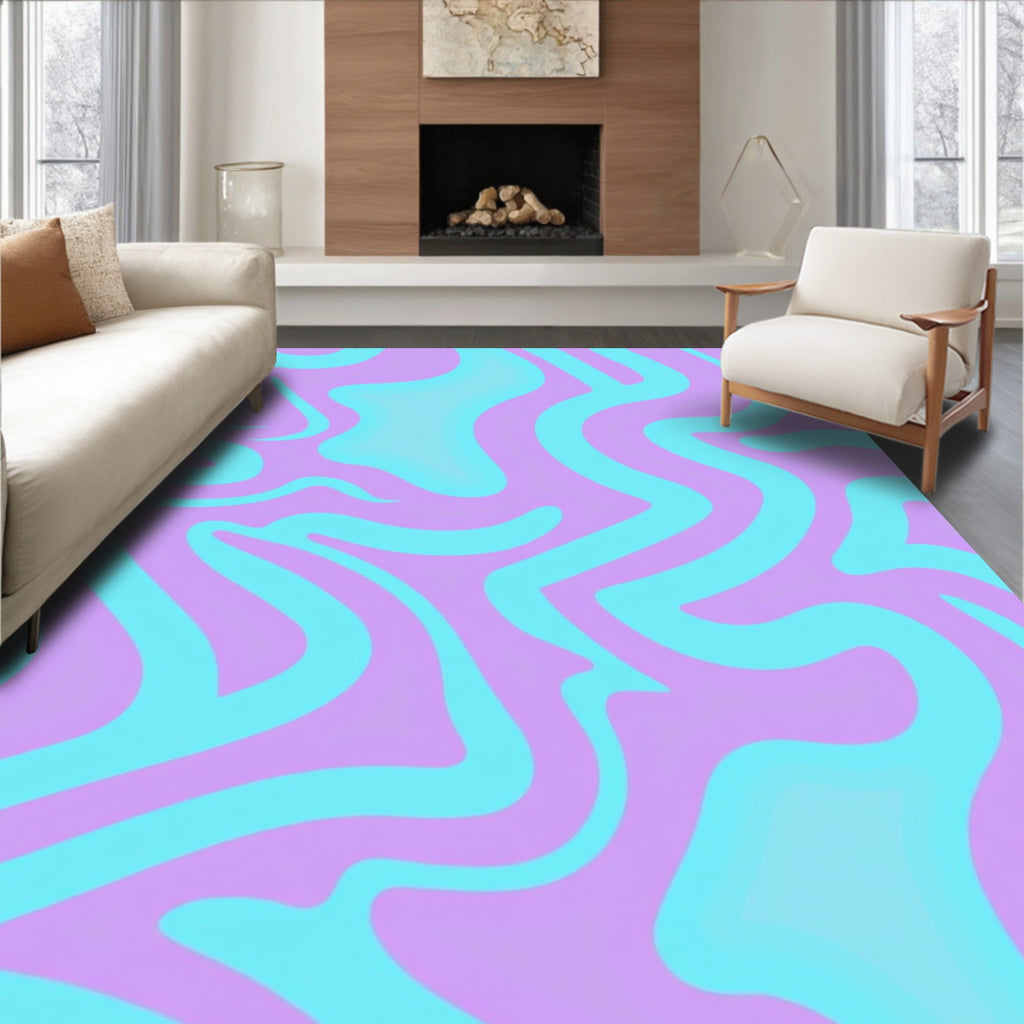 Psychedelic Swirl Pastel Design Rug