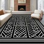 Sharp Geometric Lines Art Deco Design Rug