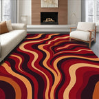 Retro Wavy Streaks Pattern Rug