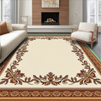 Ornate Floral Border Design Rug