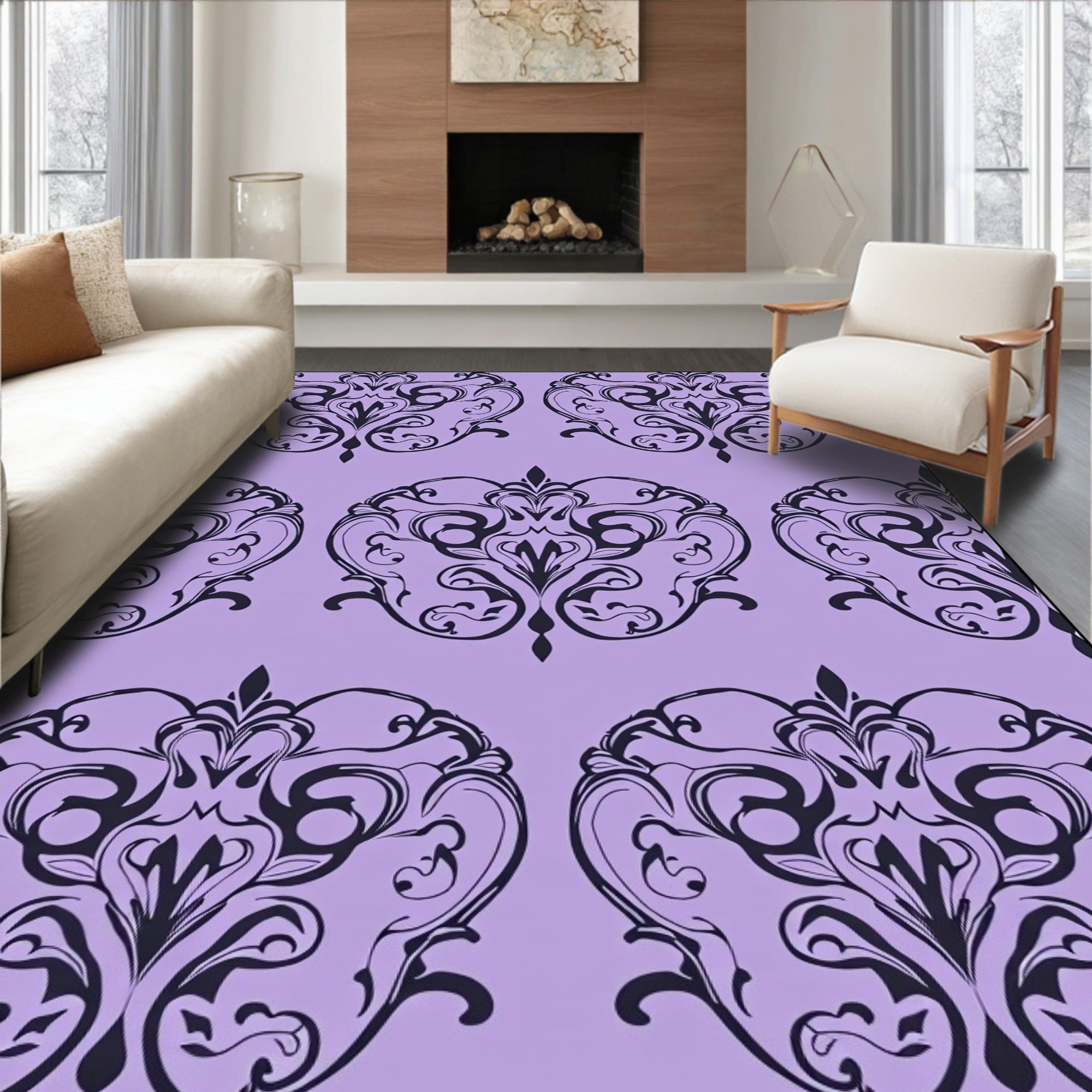 Ornate Paisley Floral Pattern Rug