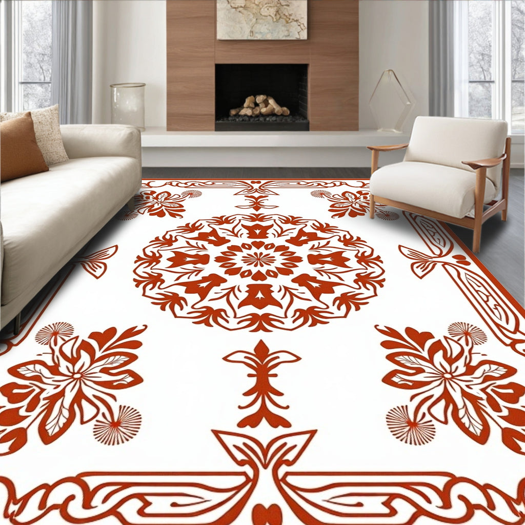 Ornate Floral Medallion Pattern Rug