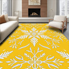 Yellow Floral Starburst Pattern Rug