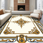 Elaborate Golden Bordered Floral Rug