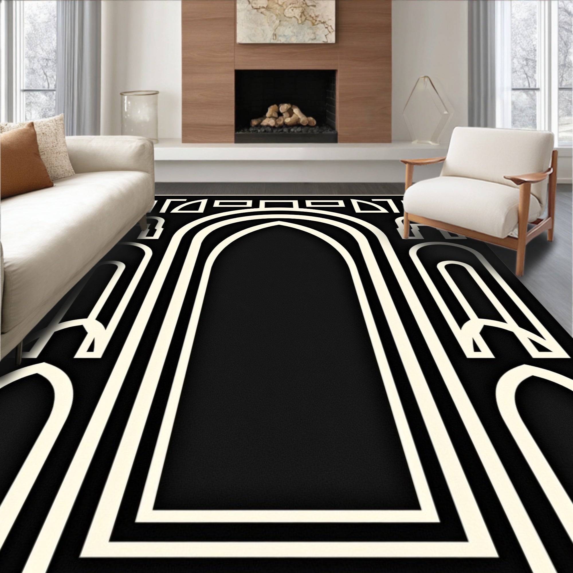 Abstract Arch Geometric Pattern Rug