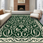 Green Ivory Floral Swirls Rug