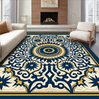 Sunburst Scrollwork Medallion Design Rug