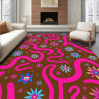 Retro Starburst Swirl Pattern Rug
