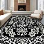 Ornate Scrollwork Floral Pattern Rug