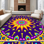 Vibrant Starburst Mandala Pattern Rug