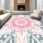 Pink Floral Mandala Pattern Rug