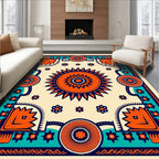 Vibrant Sunburst floral Patterned Rug