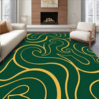 Elegant Gold Swirl Pattern Rug