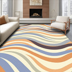 Wavy Abstract Color Swirl Rug