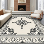 Ornate Floral Scrollwork Motif Rug