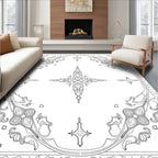 Elegant Floral Art Nouveau Design Rug