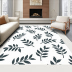 Modern Leaf Patterned Contemporary Rug