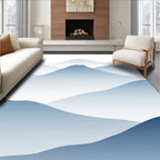 Misty Blue Mountain Landscape Design Rug