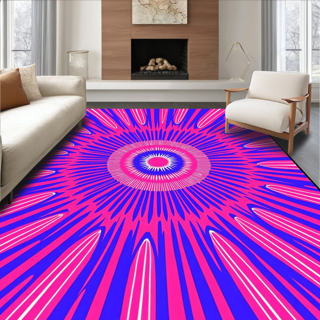 Radiating Flower Shape Pattern Rug
