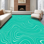Modern Swirl Turquoise Pattern Rug