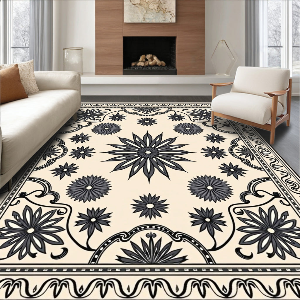 Ornate Floral Pattern Rug