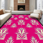Art Deco Palm Frond Geometric Pattern Rug