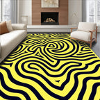 Vibrant Yellow Swirl Pattern Rug