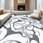 Gray Blue And White Organic Flow Rug